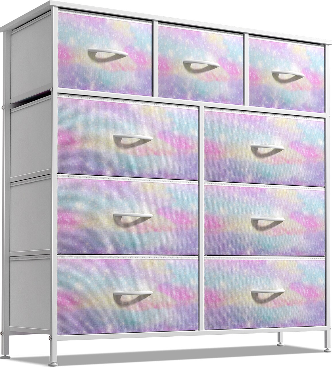 Sorbus Dresser with 9 Drawers - Furniture Storage Chest Tower Unit for Bedroom, Closet, etc - Steel Frame, Wood Top, Fabric Bins